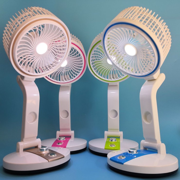 Portable USB Charging Multifunction Rechargeable Folding Fan With Led Light